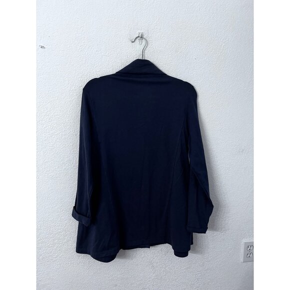 Soft Surroundings Womens Navy Button-Front Cardigan Jacket M Cotton/Spandex - Picture 4 of 7
